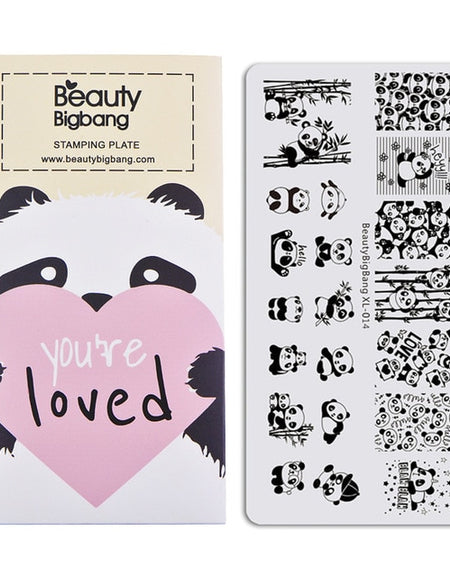 Stamping Kawaii Panda Pattern Nail