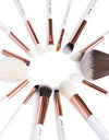 White/Rose Gold Makeup Brushes