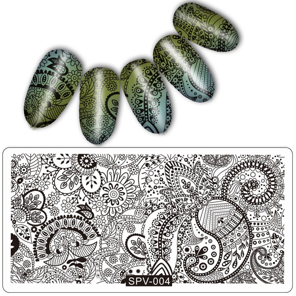 Nail Art Image Stamp Manicure Template Pattern