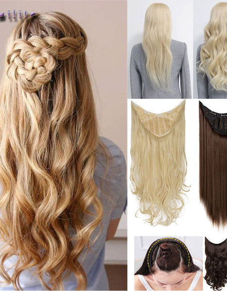 Hair Extension Clip One Piece Straight Curly