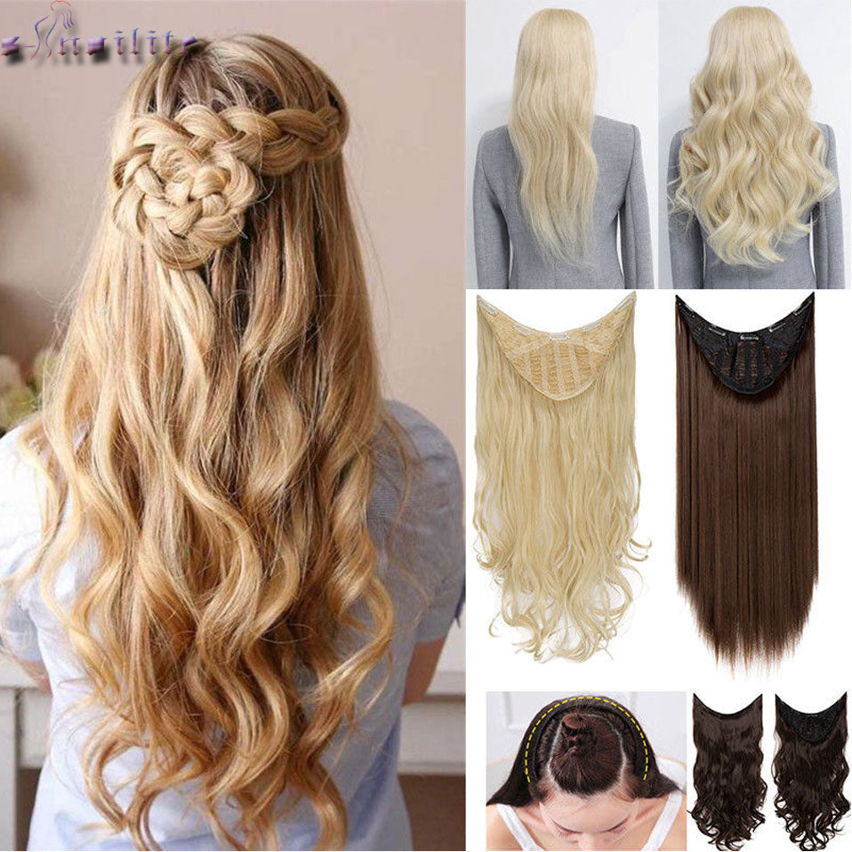 Hair Extension Clip One Piece Straight Curly