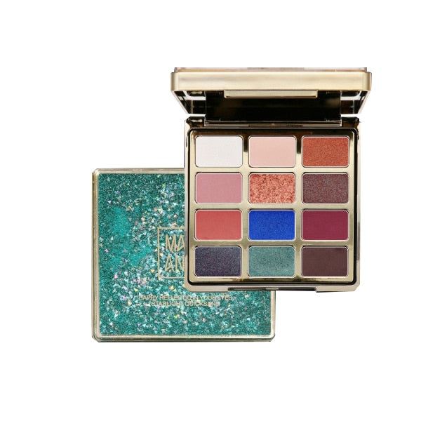 12 Color Glitter Eyeshadow Matte Shimmer Pigmented