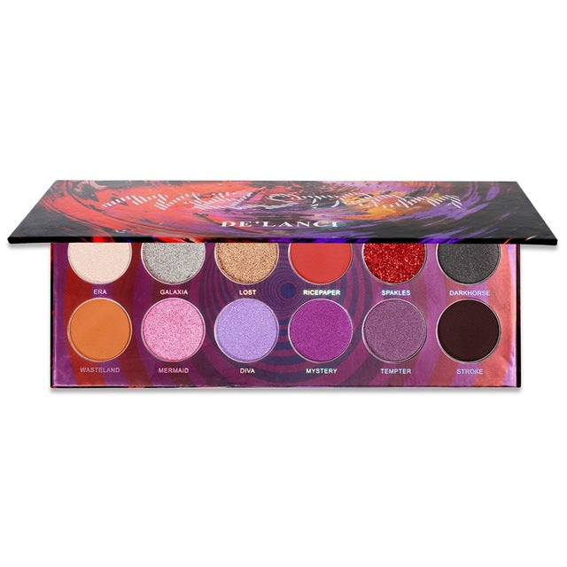 12 Color Plum Eyeshadow Pallete Glitter Shimmer Matte