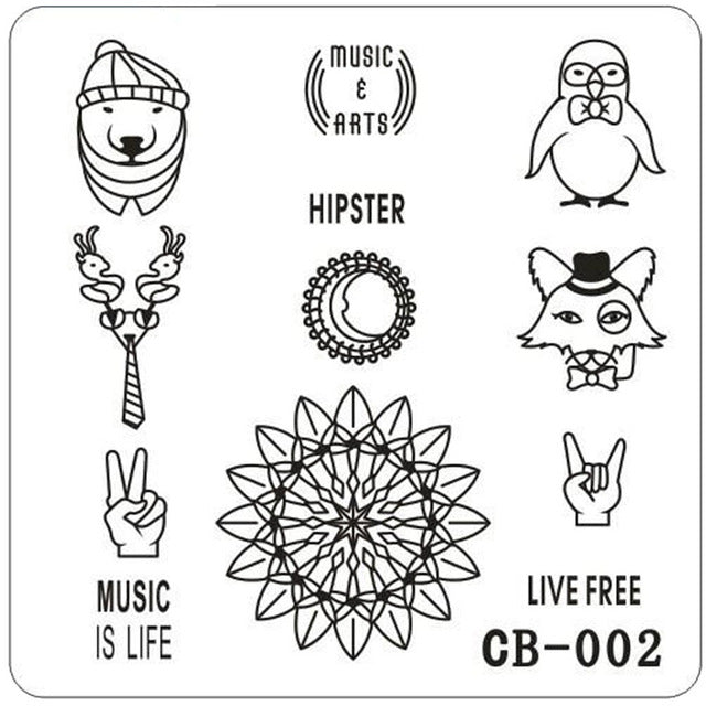 Featheringwomen Geometric Design Fashion Nail Art Image Stamping