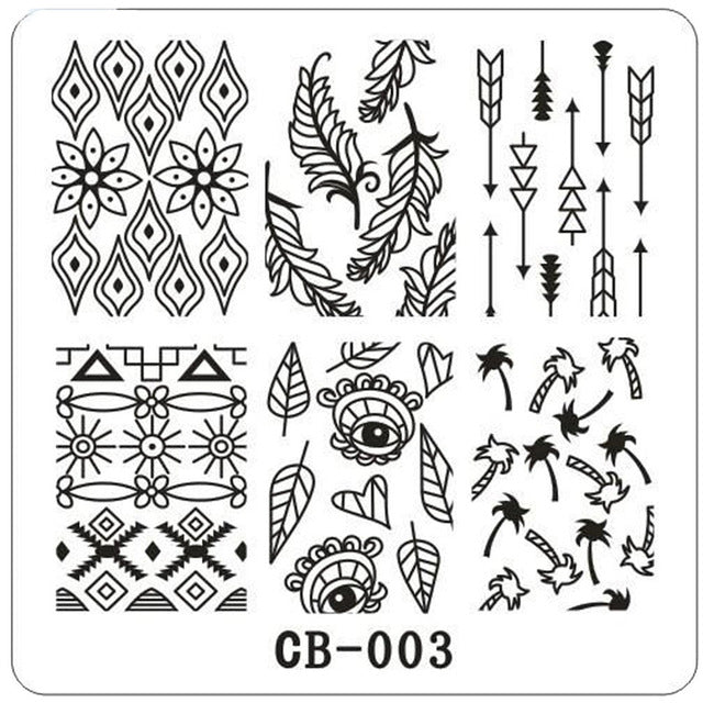 Featheringwomen Geometric Design Fashion Nail Art Image Stamping