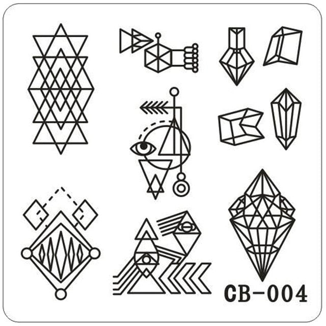 Featheringwomen Geometric Design Fashion Nail Art Image Stamping