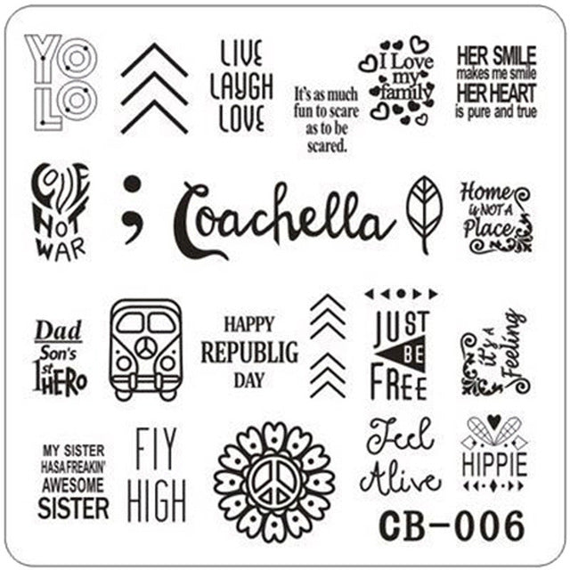 Featheringwomen Geometric Design Fashion Nail Art Image Stamping