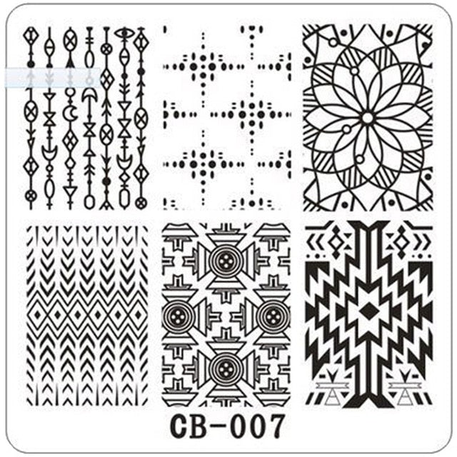 Featheringwomen Geometric Design Fashion Nail Art Image Stamping