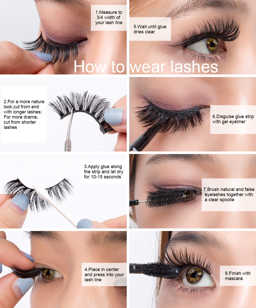pairs natural false eyelashes