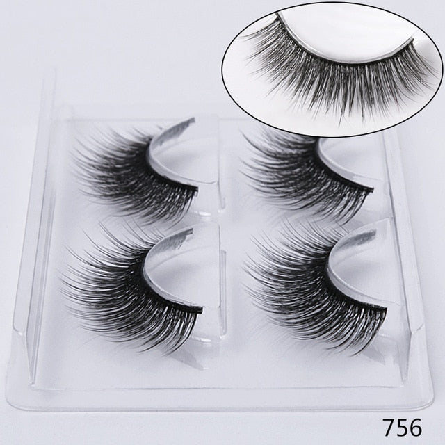 pairs natural false eyelashes