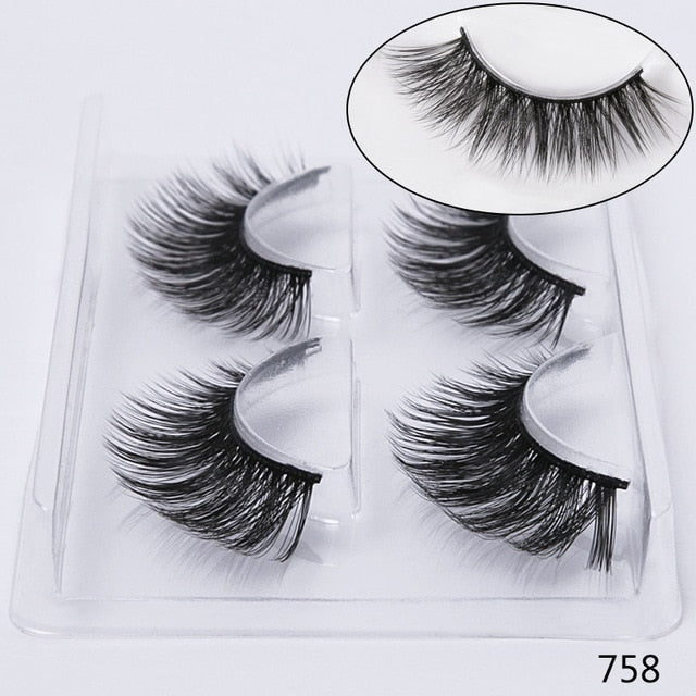 pairs natural false eyelashes