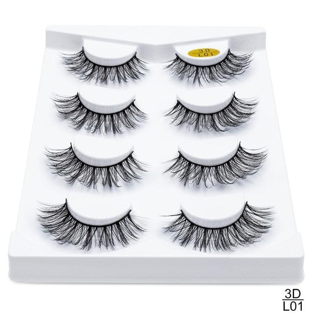 pairs Faux 3D Mink Lashes Natural Long False Eyelashes