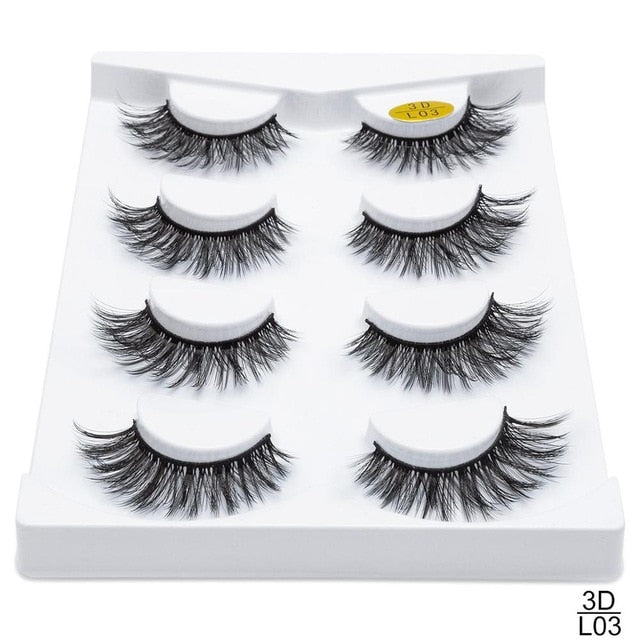pairs Faux 3D Mink Lashes Natural Long False Eyelashes