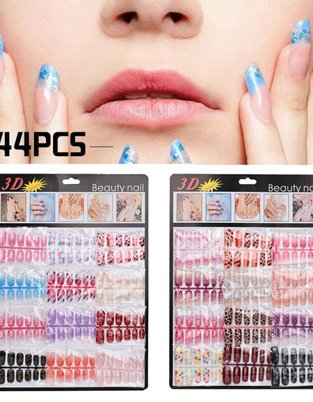 Mixed Set False Nail with Manicure Gel