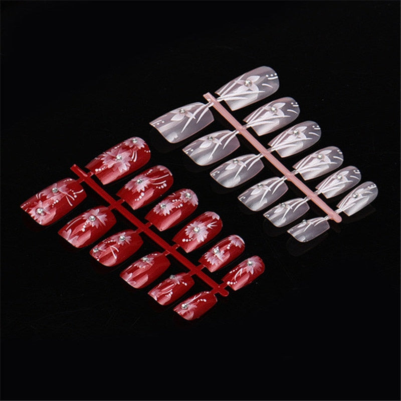 Mixed Set False Nail with Manicure Gel