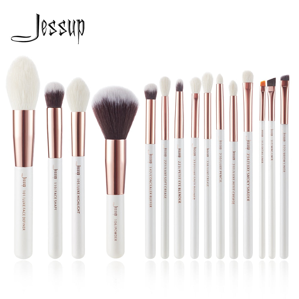 White/Rose Gold Makeup Brushes