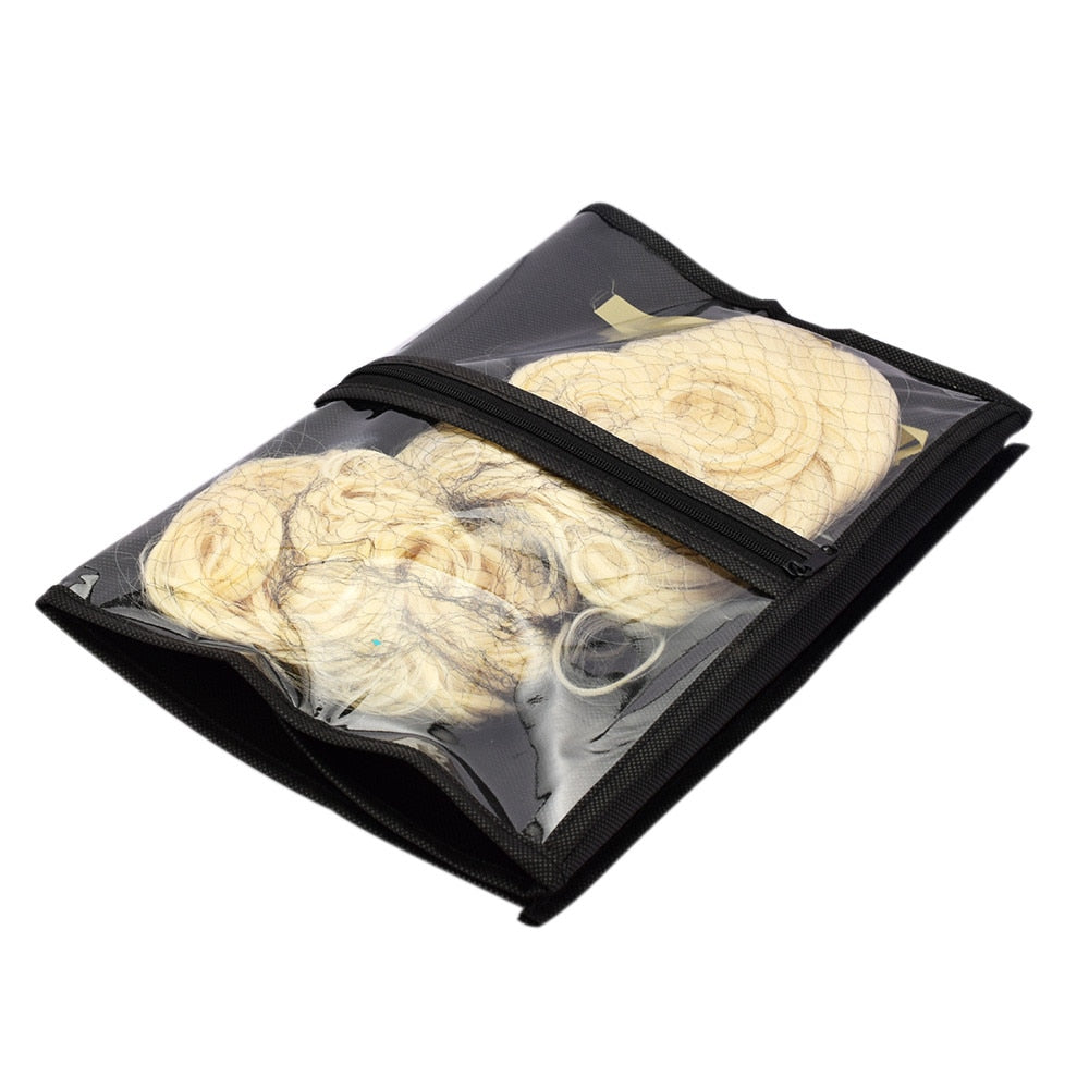 Black Hair Extensions Wigs Storage Bag