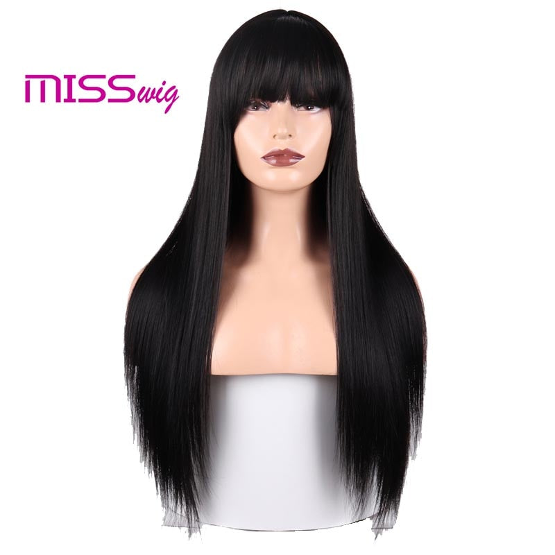 Synthetic Hair Long Straight Black Blonde Red