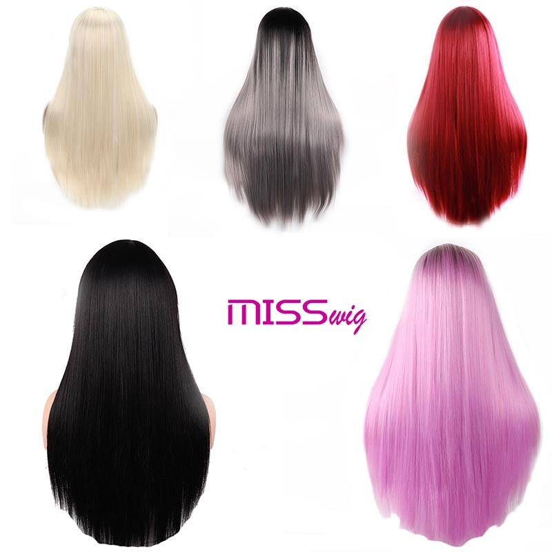 Synthetic Hair Long Straight Black Blonde Red