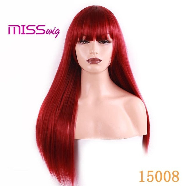 Synthetic Hair Long Straight Black Blonde Red