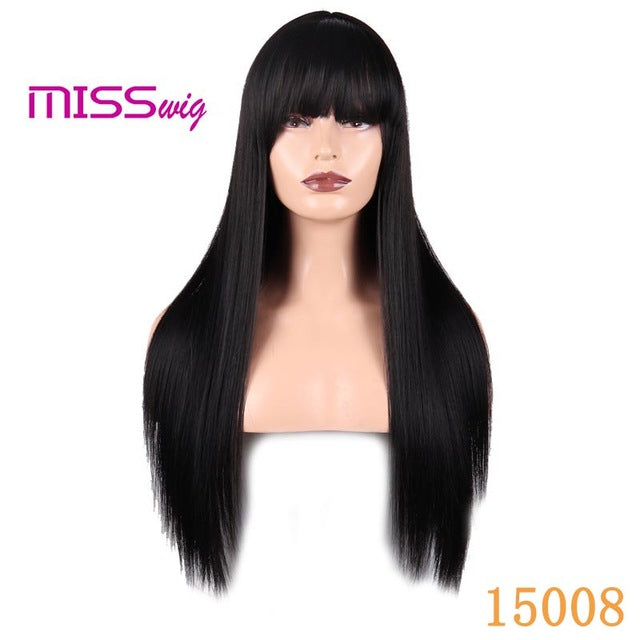 Synthetic Hair Long Straight Black Blonde Red