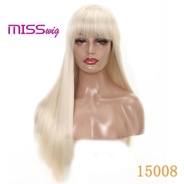 Synthetic Hair Long Straight Black Blonde Red