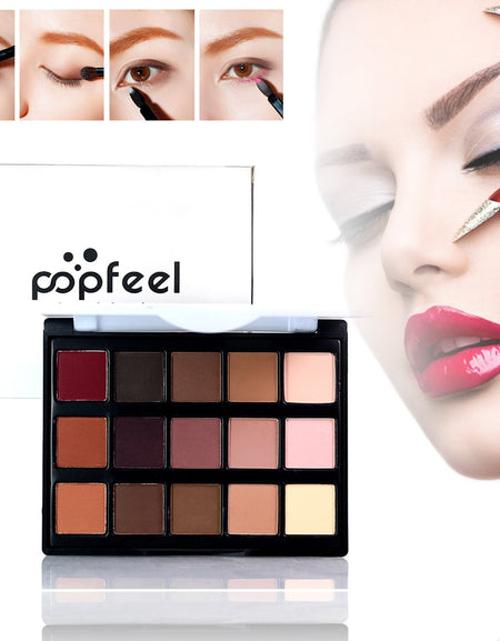 15 Colors Glitter Eye Shadow Palette Shimmer Matte