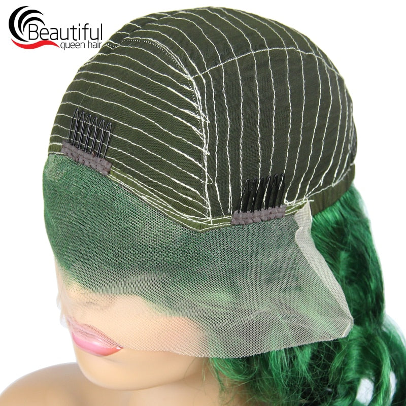 Brazilian Human Hair Wigs Green Loose