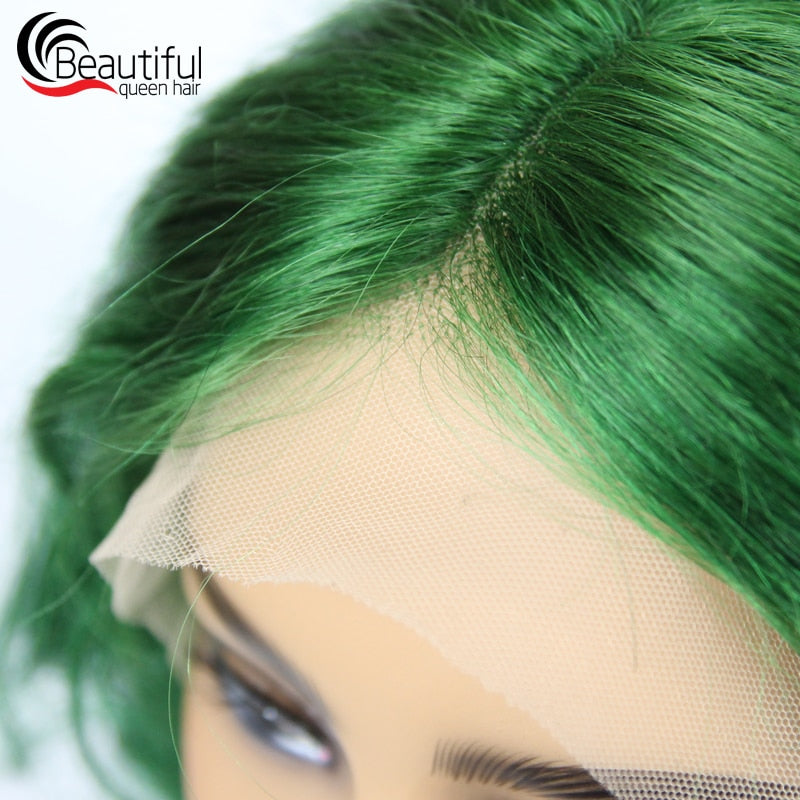 Brazilian Human Hair Wigs Green Loose