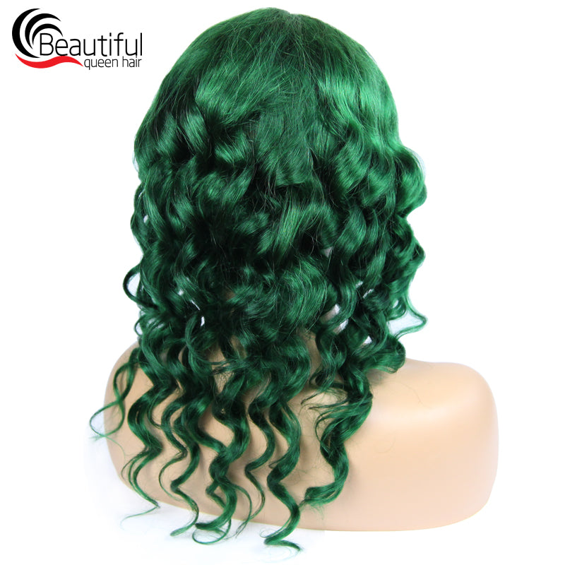 Brazilian Human Hair Wigs Green Loose
