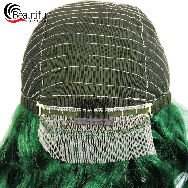 Brazilian Human Hair Wigs Green Loose