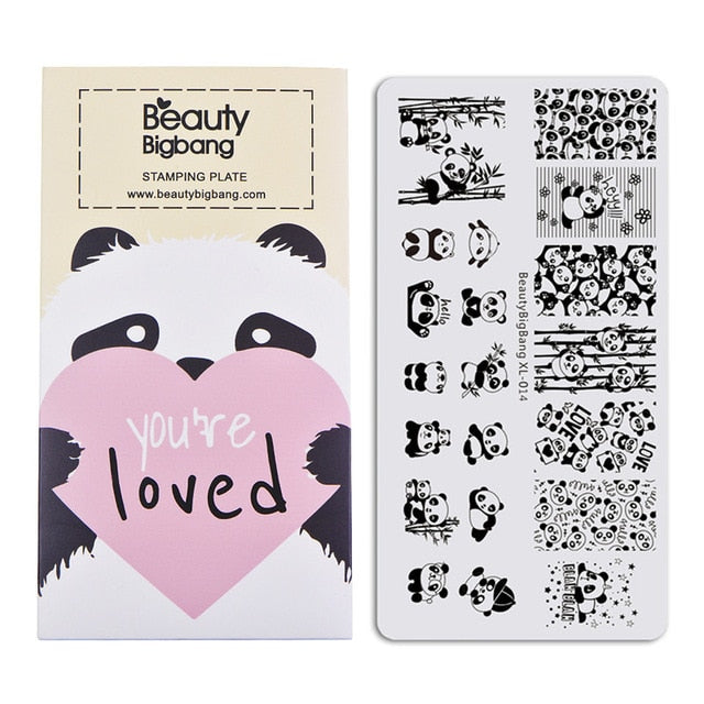 Stamping Kawaii Panda Pattern Nail