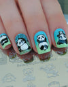 Stamping Kawaii Panda Pattern Nail