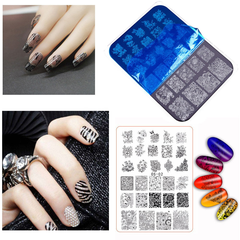 Nail Art Image Stamp  Manicure Template Blaszki Do Paznokci