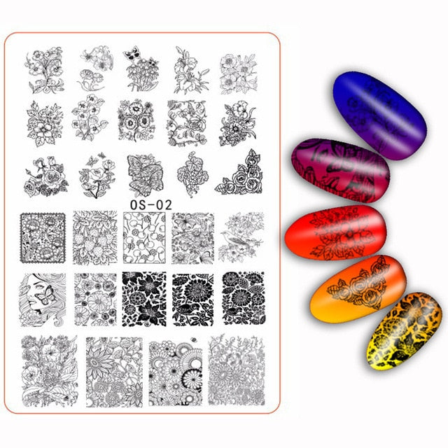 Nail Art Image Stamp  Manicure Template Blaszki Do Paznokci