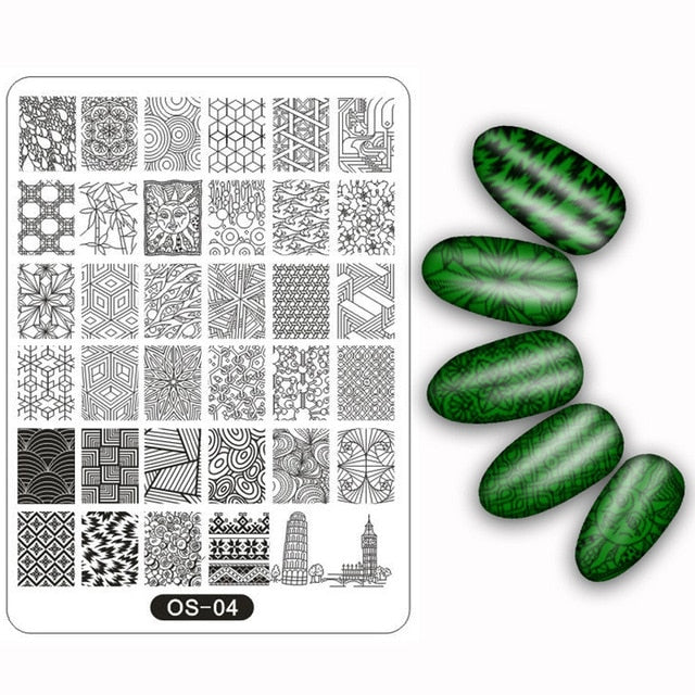 Nail Art Image Stamp  Manicure Template Blaszki Do Paznokci