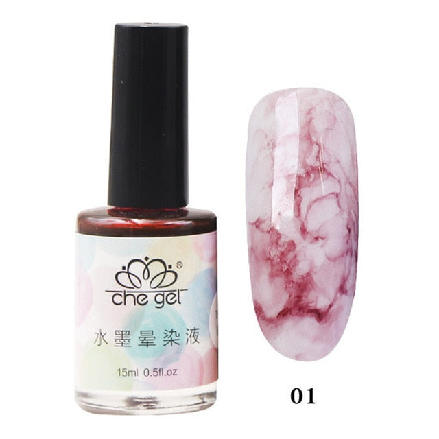 Watercolor Ink Nail Polish Blooming Gel Smoke Effect