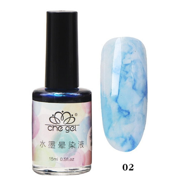 Watercolor Ink Nail Polish Blooming Gel Smoke Effect