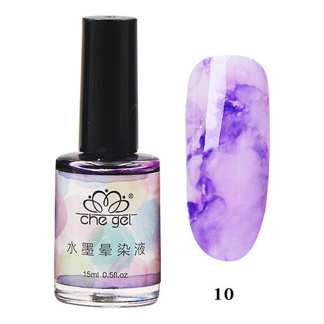 Watercolor Ink Nail Polish Blooming Gel Smoke Effect
