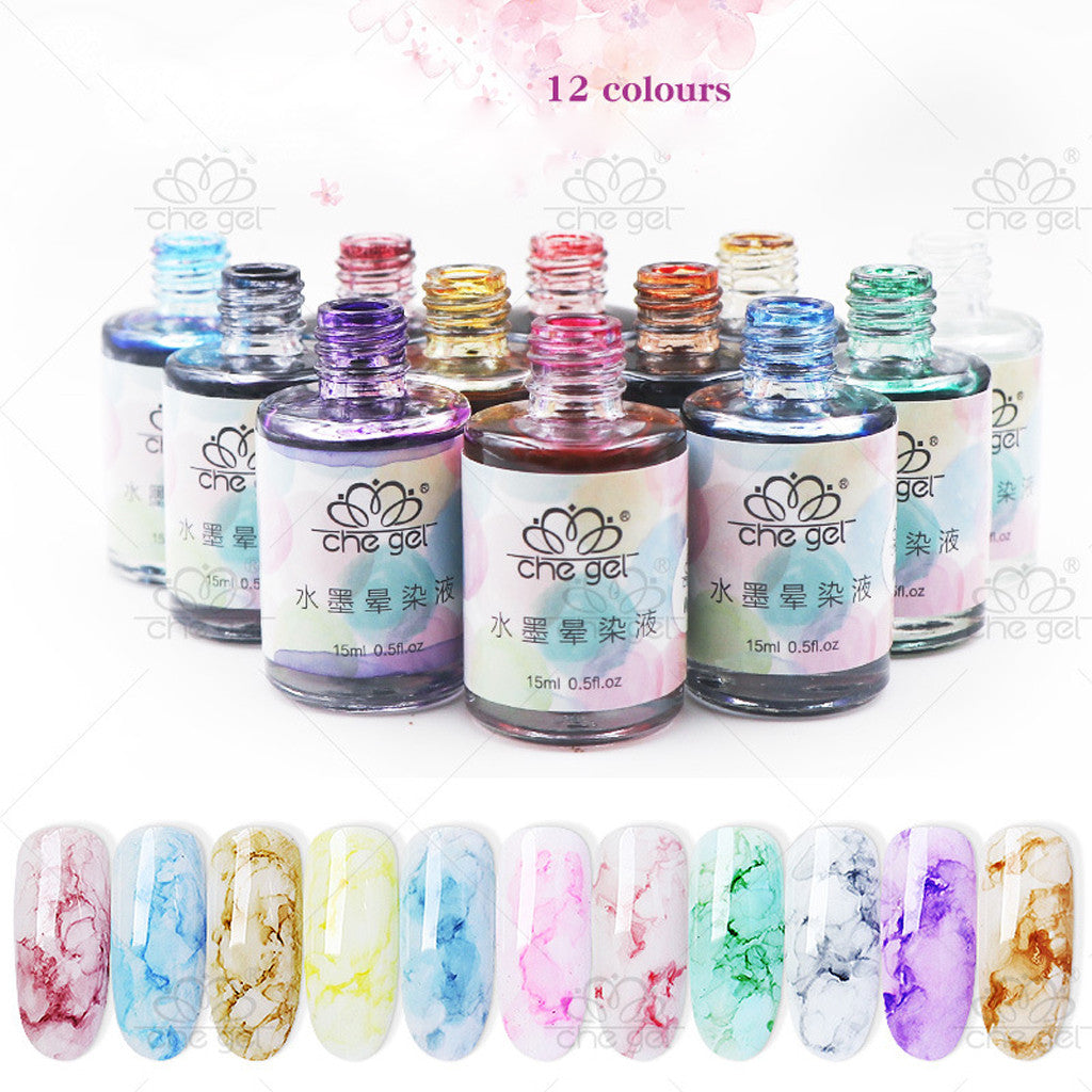 Watercolor Ink Nail Polish Blooming Gel Smoke Effect